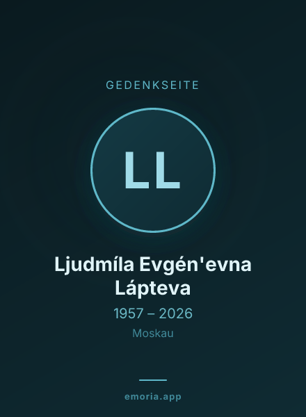 Gedenkportrait von Ljudmíla Evgén'evna Lápteva