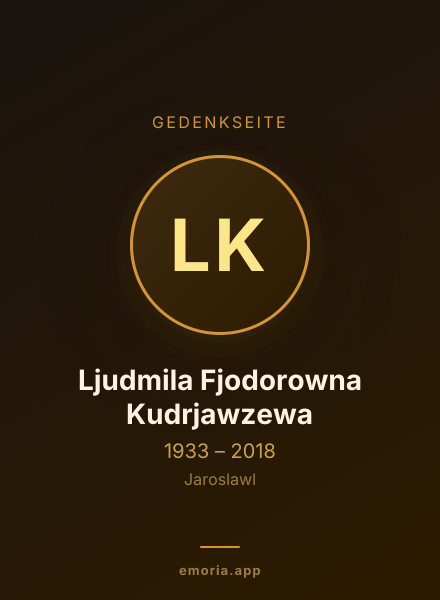 Gedenkportrait von Ljudmila Fjodorowna Kudrjawzewa