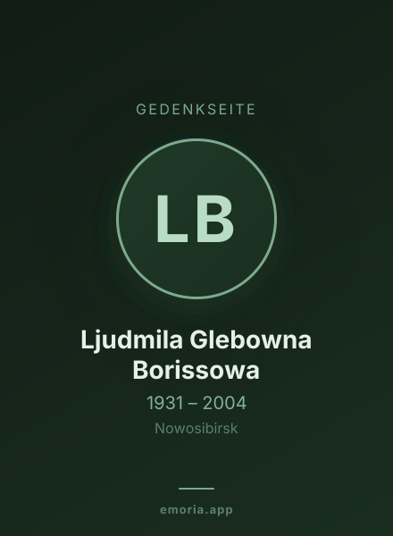 Gedenkportrait von Ljudmila Glebowna Borissowa