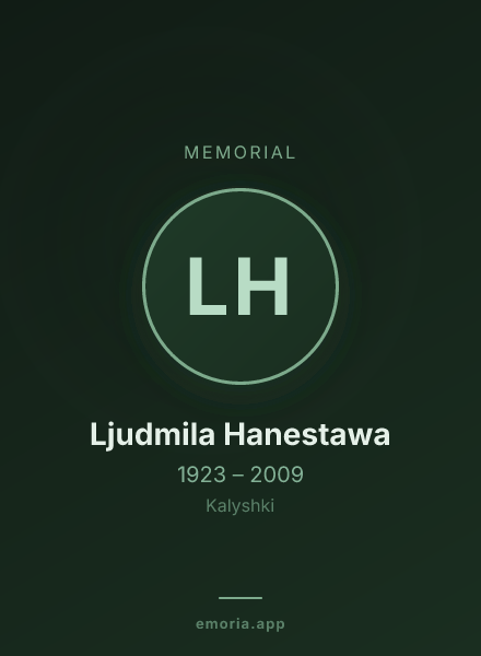 Memorial portrait of Ljudmila Hanestawa