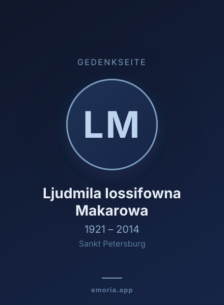 Gedenkportrait von Ljudmila Iossifowna Makarowa