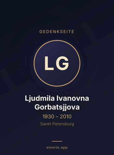 Gedenkportrait von Ljudmila Ivanovna Gorbatsjjova