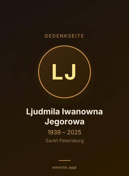 Gedenkportrait von Ljudmila Iwanowna Jegorowa