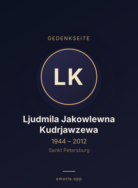 Gedenkportrait von Ljudmila Jakowlewna Kudrjawzewa