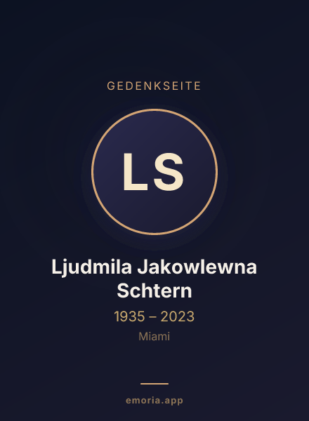 Gedenkportrait von Ljudmila Jakowlewna Schtern