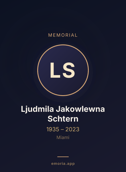 Memorial portrait of Ljudmila Jakowlewna Schtern