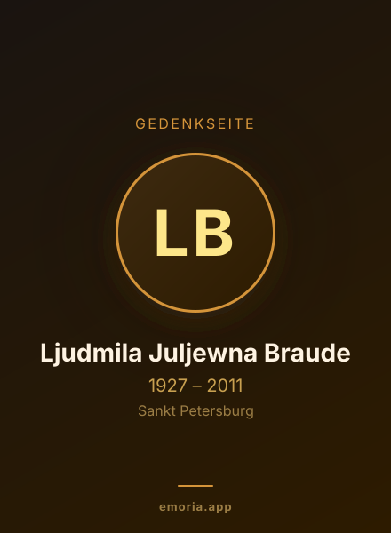 Gedenkportrait von Ljudmila Juljewna Braude