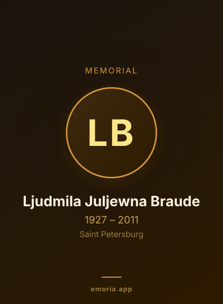 Memorial portrait of Ljudmila Juljewna Braude