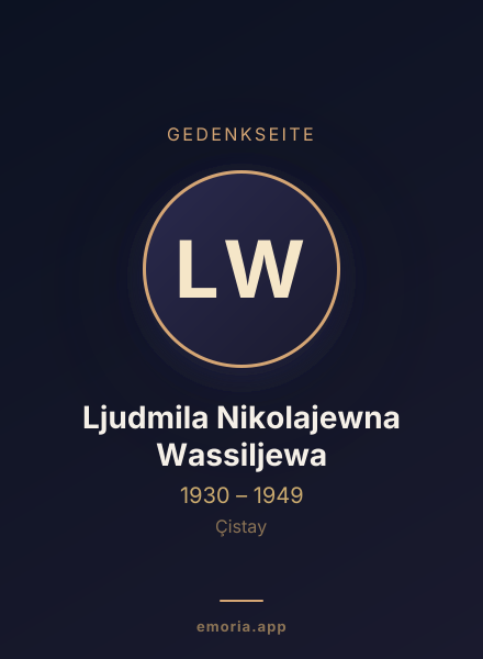Gedenkportrait von Ljudmila Nikolajewna Wassiljewa