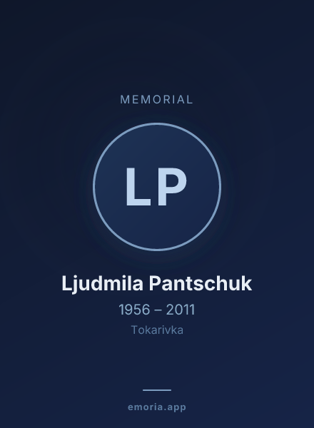 Memorial portrait of Ljudmila Pantschuk