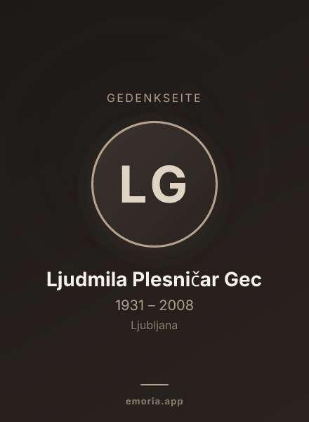 Gedenkportrait von Ljudmila Plesničar Gec