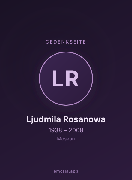 Gedenkportrait von Ljudmila Rosanowa