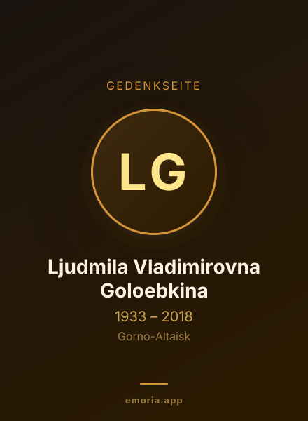 Gedenkportrait von Ljudmila Vladimirovna Goloebkina