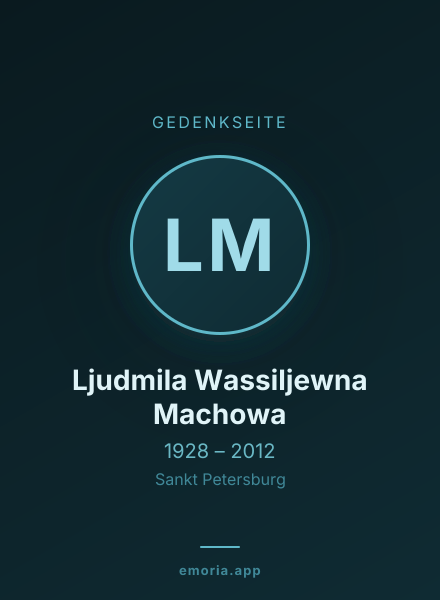 Gedenkportrait von Ljudmila Wassiljewna Machowa