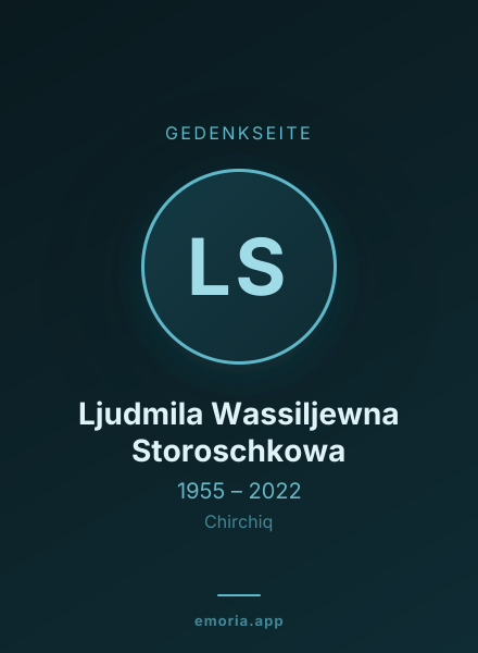 Gedenkportrait von Ljudmila Wassiljewna Storoschkowa