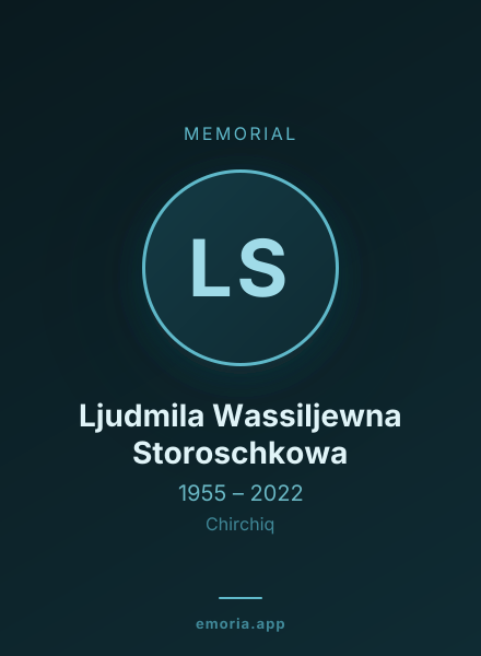 Memorial portrait of Ljudmila Wassiljewna Storoschkowa
