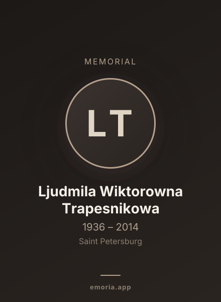 Memorial portrait of Ljudmila Wiktorowna Trapesnikowa