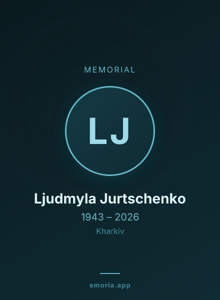 Memorial portrait of Ljudmyla Jurtschenko