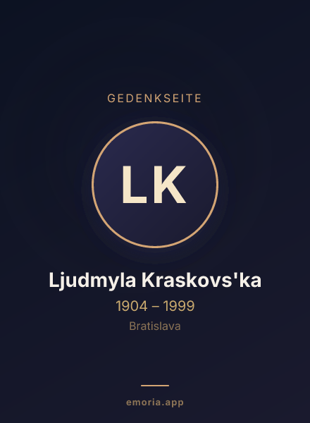Gedenkportrait von Ljudmyla Kraskovs'ka