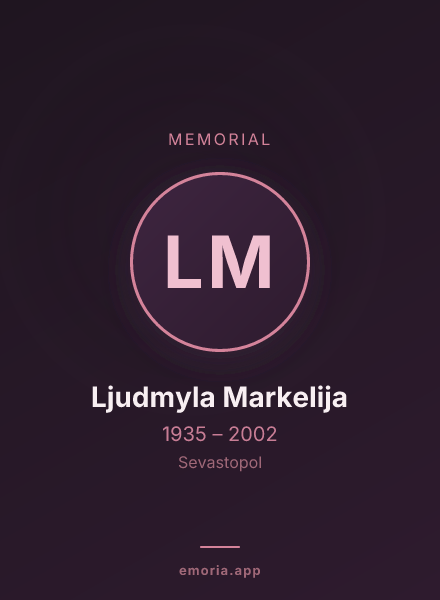 Memorial portrait of Ljudmyla Markelija