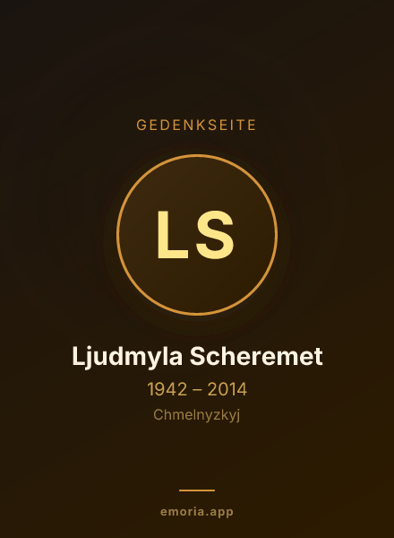 Gedenkportrait von Ljudmyla Scheremet