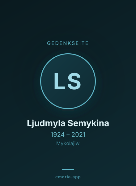 Gedenkportrait von Ljudmyla Semykina