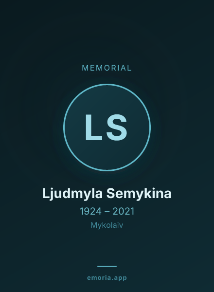 Memorial portrait of Ljudmyla Semykina