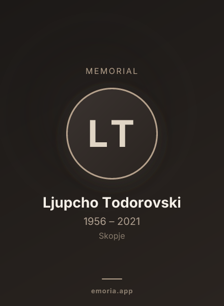 Memorial portrait of Ljupcho Todorovski