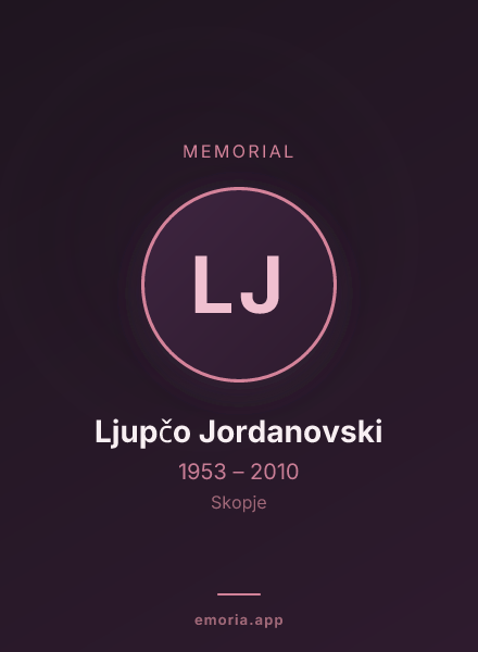 Memorial portrait of Ljupčo Jordanovski
