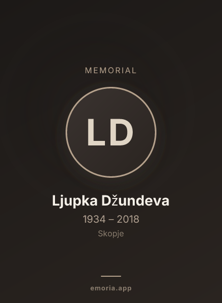 Memorial portrait of Ljupka Džundeva