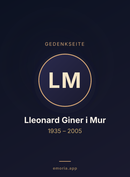 Gedenkportrait von Lleonard Giner i Mur