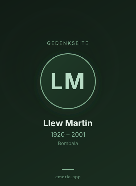 Gedenkportrait von Llew Martin