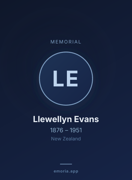 Memorial portrait of Llewellyn Evans