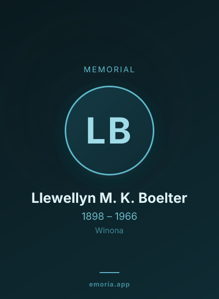 Memorial portrait of Llewellyn M. K. Boelter