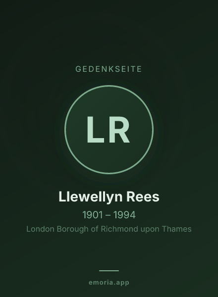 Gedenkportrait von Llewellyn Rees