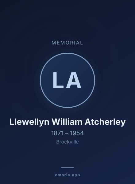 Memorial portrait of Llewellyn William Atcherley