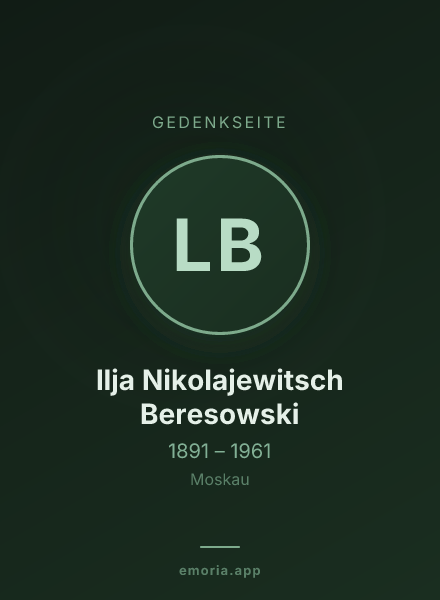 Gedenkportrait von llja Nikolajewitsch Beresowski