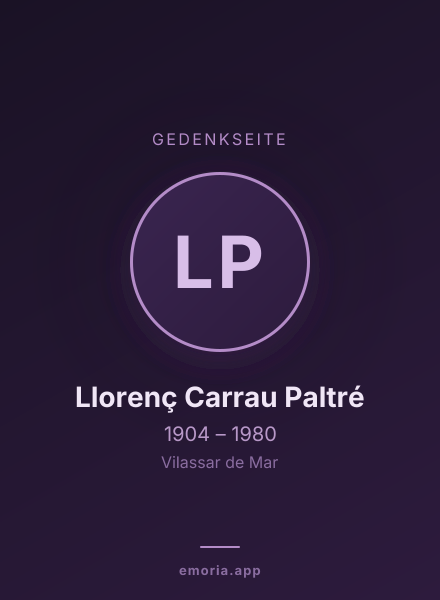 Gedenkportrait von Llorenç Carrau Paltré