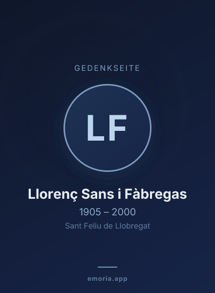 Gedenkportrait von Llorenç Sans i Fàbregas