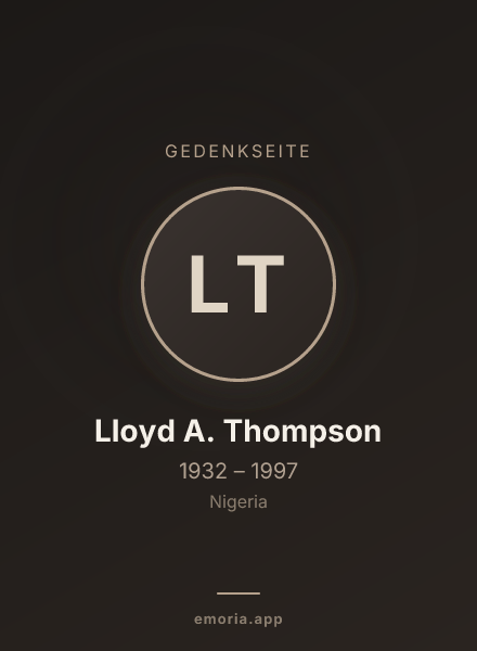 Gedenkportrait von Lloyd A. Thompson