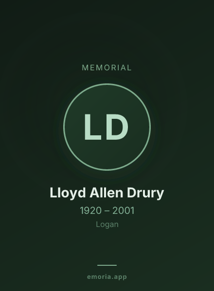Memorial portrait of Lloyd Allen Drury