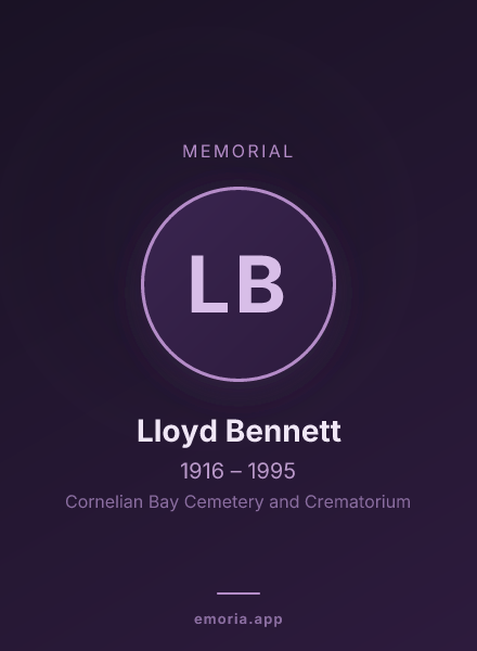 Memorial portrait of Lloyd Bennett