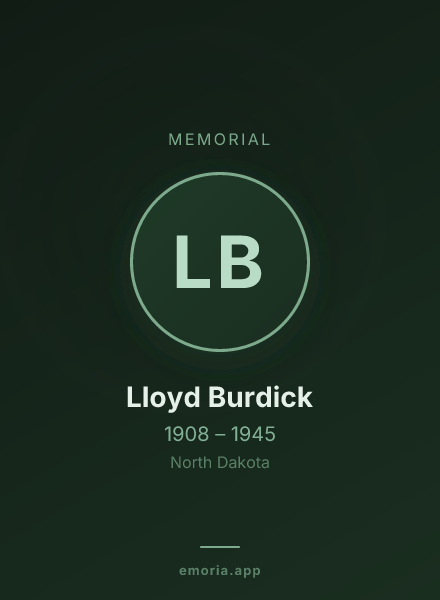 Memorial portrait of Lloyd Burdick