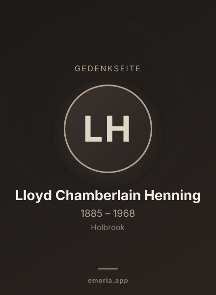 Gedenkportrait von Lloyd Chamberlain Henning