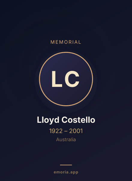 Memorial portrait of Lloyd Costello