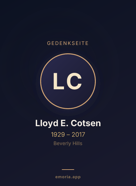 Gedenkportrait von Lloyd E. Cotsen