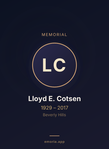 Memorial portrait of Lloyd E. Cotsen