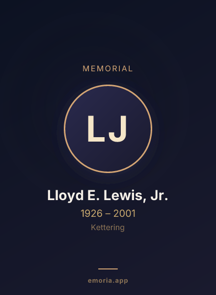 Memorial portrait of Lloyd E. Lewis, Jr.