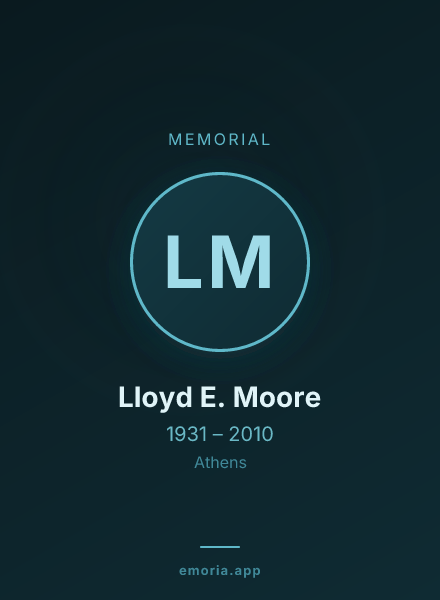 Memorial portrait of Lloyd E. Moore