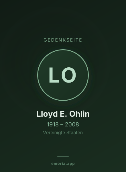 Gedenkportrait von Lloyd E. Ohlin